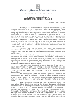 A REFORMA DO JUDICIÁRIO E A COMPETÊNCIA DA JUSTIÇA DO