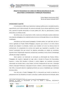 PROJETO PEDAGÓGICO DO CURSO DE CIÊNCIAS BIOLÓGICAS DA UFS