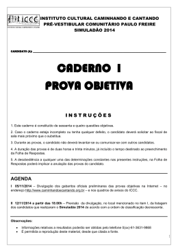 Caderno 1 – PROVA OBJETIVA - Instituto Caminhando e Cantando