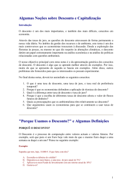 Algumas No&ccedil;&otilde;es sobre Desconto e Capitaliza&ccedil;&atilde;o "Porque Usamos