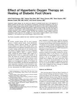 Effect of Hyperbaric Oxygen Therapy on Healing of Diabetic Foot
