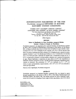 HYPOPHYSATION PARAMETERS OF THE FISH Prochilodus