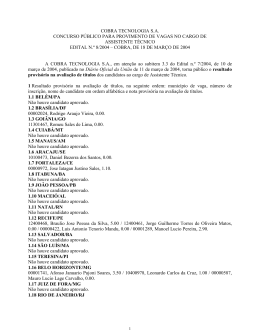 Resultado provis&oacute;rio na avalia&ccedil;&atilde;o de t&iacute;tulos