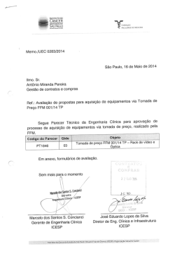 Parecer Técnico - Edital 001/2014