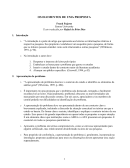 OS ELEMENTOS DE UMA PROPOSTA