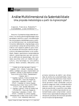 CAPORAL COSTABEBER analise multidimensional sustentabilidade