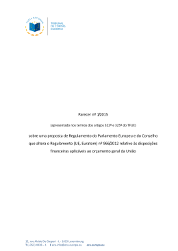 Parecer n&ordm; 1/2015 sobre uma proposta de Regulamento do