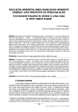 EDUCA&Ccedil;&Atilde;O AMBIENTAL PARA CRIAN&Ccedil;AS NO