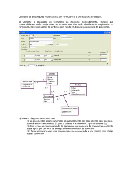 Diagrama de Classes - Exercícios de Exames de FBD 04/05
