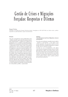 Gest&atilde;o de Crises e Migra&ccedil;&otilde;es For&ccedil;adas: Respostas e Dilemas