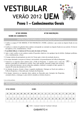 Prova 1 Conhecimentos Gerais (Gabarito 4)