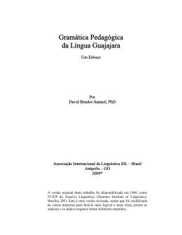 Gram&aacute;tica Pedag&oacute;gica da L&iacute;ngua Guajajara