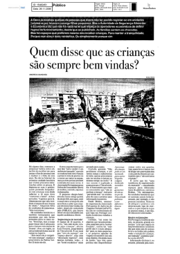 P&uacute;blico, "Quem disse que as crian&ccedil;as s&atilde;o sempre bem vindas?"