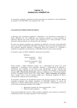 Anomalias Cong&eacute;nitas - Portal da Codifica&ccedil;&atilde;o Cl&iacute;nica e dos GDH