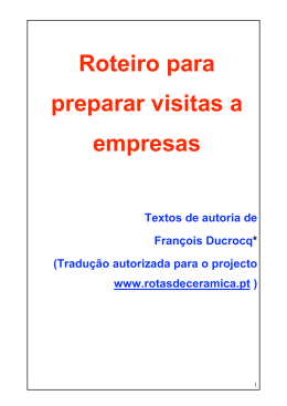 Roteiro para preparar visitas a empresas