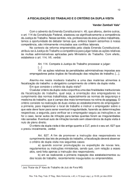A FISCALIZA&Ccedil;&Atilde;O DO TRABALHO E O
