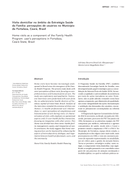 Visita domiciliar no &acirc;mbito da Estrat&eacute;gia Sa&uacute;de da Fam&iacute;lia