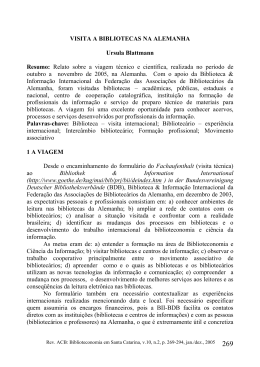 VISITA A BIBLIOTECAS NA ALEMANHA Ursula