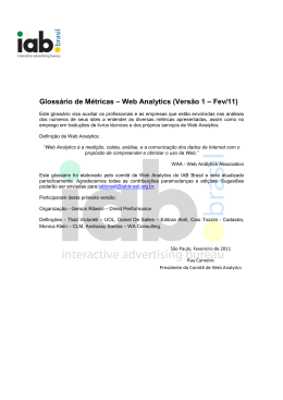 Glossário de Métricas – Web Analytics (Versão 1 – Fev/11)
