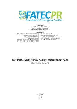 RELATÓRIO DE VISITA TÉCNICA NA USINA - fatec-pr