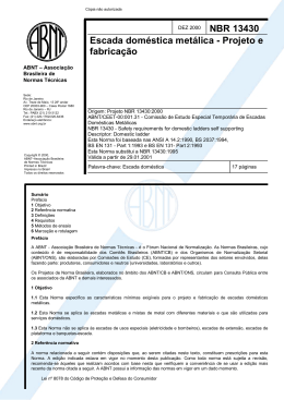 NBR 13430 Escada dom&eacute;stica met&aacute;lica - Projeto e fabrica&ccedil;&atilde;o