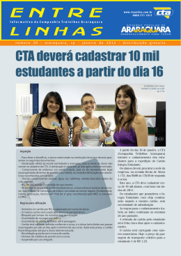 edição de janeiro de 2012 - Companhia Tróleibus de Araraquara