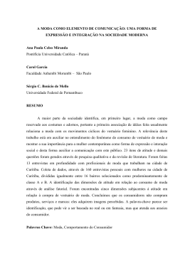 A MODA COMO ELEMENTO DE COMUNICA&Ccedil;&Atilde;O: UMA FORMA DE
