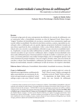 A maternidade &eacute; uma forma de sublima&ccedil;&atilde;o? - cbp