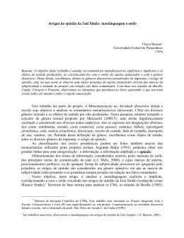 A Metaenuncia&ccedil;&atilde;o na Atividade discursiva falada e uma forma