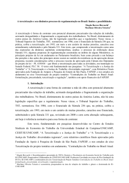 1. Introdu&ccedil;&atilde;o A terceiriza&ccedil;&atilde;o &eacute; uma forma de contratar a m&atilde;o de