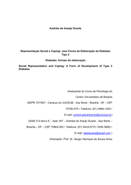 Andr&eacute;ia de Ara&uacute;jo Duarte Representa&ccedil;&atilde;o Social e Coping