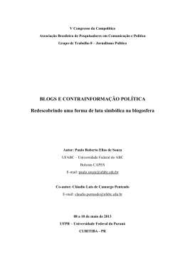 Paulo Roberto Elias de Souza. Blogs e Contra