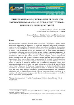 AMBIENTE VIRTUAL DE APRENDIZAGEM E QR CODES: UMA