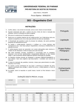 Prova - NC- UFPR - Universidade Federal do Paran&aacute;