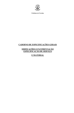 ESPECIFICA&Ccedil;&Otilde;ES T&Eacute;CNICAS - Prefeitura de Teresina