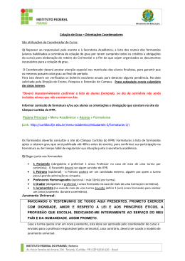 Cola&ccedil;&atilde;o de Grau - C&acirc;mpus Curitiba