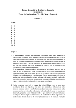Correcção do teste 2M - Escola Secundária de Alberto Sampaio