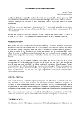Leia relat&oacute;rio do Oficineiro da Inclus&atilde;o David