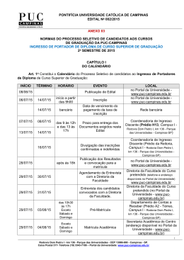 PONTIF&Iacute;CIA UNIVERSIDADE CAT&Oacute;LICA DE CAMPINAS EDITAL