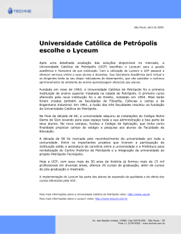 Universidade Católica de Petrópolis escolhe o Lyceum