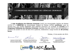 Liga cadêmica de iências riminais (L CC) da Universidade Católica