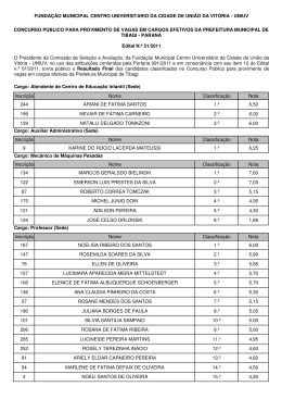Resultado Prefeitura - Prefeitura Municipal de Tibagi