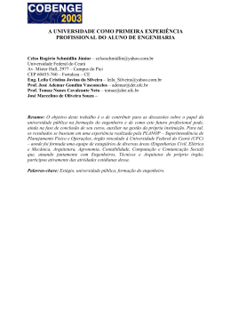 a universidade como primeira experi&ecirc;ncia profissional