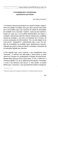 UNIVERSIDADE E SOCIEDADE: apontamentos para debate