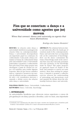 a dan&ccedil;a e a universidade como agentes que (se)