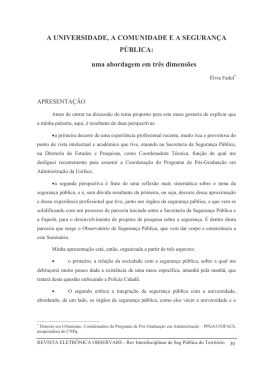A Universidade, a Comunidade e a Seguran&ccedil;a P&uacute;blica