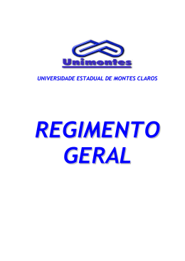 Regimento Geral da Unimontes - Universidade Estadual de Montes