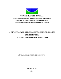 A implanta&ccedil;&atilde;o do planejamento estrat&eacute;gico em universidades: o