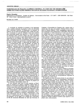PADRONIZAÇÃO DE FILIAÇÃO ACADÊMICO