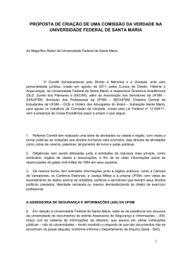 proposta de cria&ccedil;&atilde;o de uma comiss&atilde;o da verdade na universidade